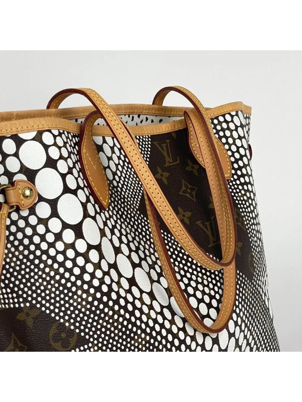Louis Vuitton Neverfull MM Tote Yayoi Kusama Pumpkin Dot Shoulder Bag Monogram